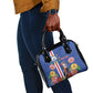 Personalised Cabo Verde Shoulder Handbag Grey-Headed Kingfisher Mix Gerbera Daisy