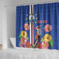 Personalised Cabo Verde Shower Curtain Grey-Headed Kingfisher Mix Gerbera Daisy