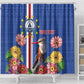 Personalised Cabo Verde Shower Curtain Grey-Headed Kingfisher Mix Gerbera Daisy