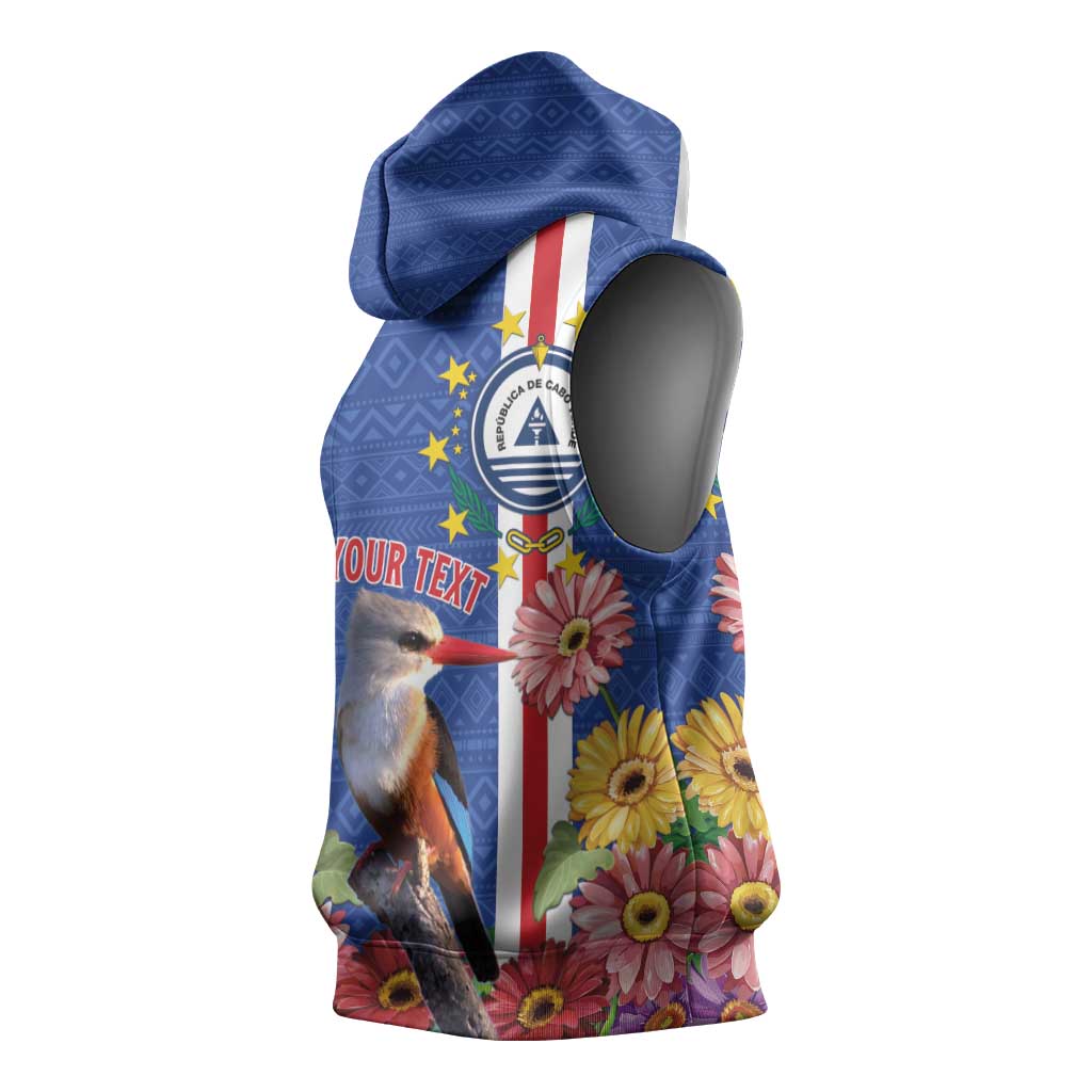 Personalised Cabo Verde Sleeveless Hoodie Grey-Headed Kingfisher Mix Gerbera Daisy - African Pride