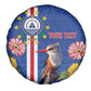 Personalised Cabo Verde Spare Tire Cover Grey-Headed Kingfisher Mix Gerbera Daisy