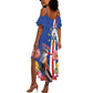 Personalised Cabo Verde Summer Maxi Dress Grey-Headed Kingfisher Mix Gerbera Daisy