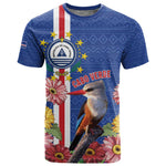Personalised Cabo Verde T shirt Grey-Headed Kingfisher Mix Gerbera Daisy