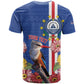 Personalised Cabo Verde T shirt Grey-Headed Kingfisher Mix Gerbera Daisy