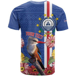 Personalised Cabo Verde T shirt Grey-Headed Kingfisher Mix Gerbera Daisy