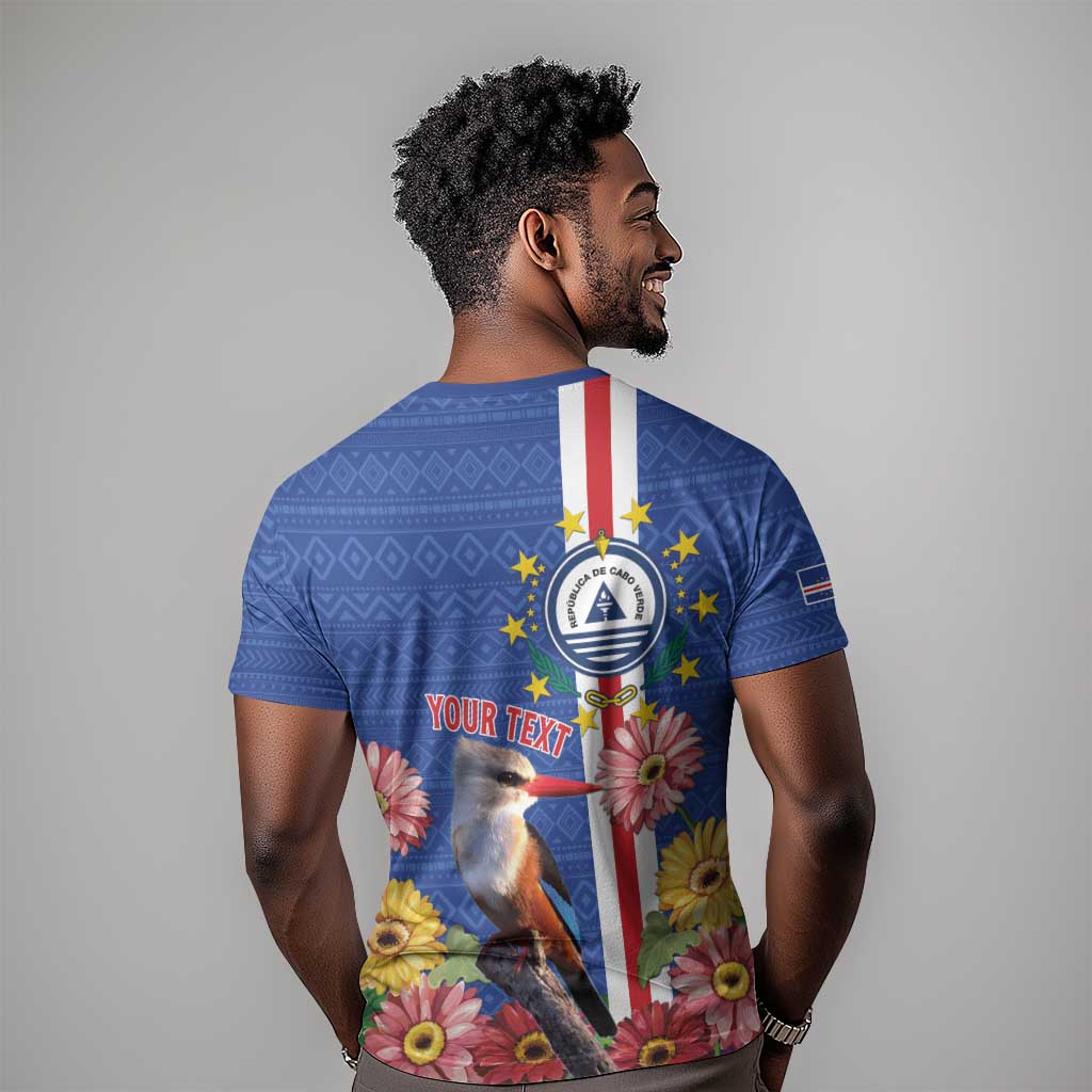 Personalised Cabo Verde T shirt Grey-Headed Kingfisher Mix Gerbera Daisy