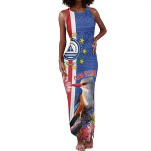 Personalised Cabo Verde Tank Maxi Dress Grey-Headed Kingfisher Mix Gerbera Daisy