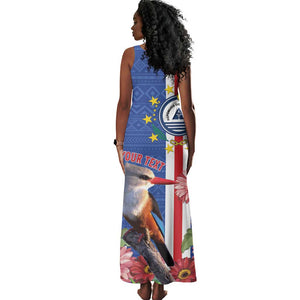 Personalised Cabo Verde Tank Maxi Dress Grey-Headed Kingfisher Mix Gerbera Daisy