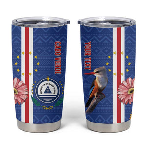 Personalised Cabo Verde Tumbler Cup Grey-Headed Kingfisher Mix Gerbera Daisy