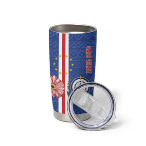 Personalised Cabo Verde Tumbler Cup Grey-Headed Kingfisher Mix Gerbera Daisy
