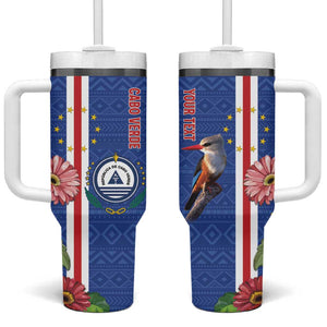 Personalised Cabo Verde Tumbler With Handle Grey-Headed Kingfisher Mix Gerbera Daisy