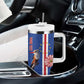 Personalised Cabo Verde Tumbler With Handle Grey-Headed Kingfisher Mix Gerbera Daisy