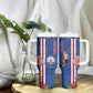 Personalised Cabo Verde Tumbler With Handle Grey-Headed Kingfisher Mix Gerbera Daisy
