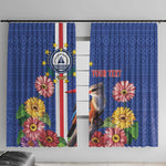 Personalised Cabo Verde Window Curtain Grey-Headed Kingfisher Mix Gerbera Daisy