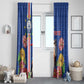 Personalised Cabo Verde Window Curtain Grey-Headed Kingfisher Mix Gerbera Daisy