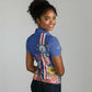 Personalised Cabo Verde Women Polo Shirt Grey-Headed Kingfisher Mix Gerbera Daisy