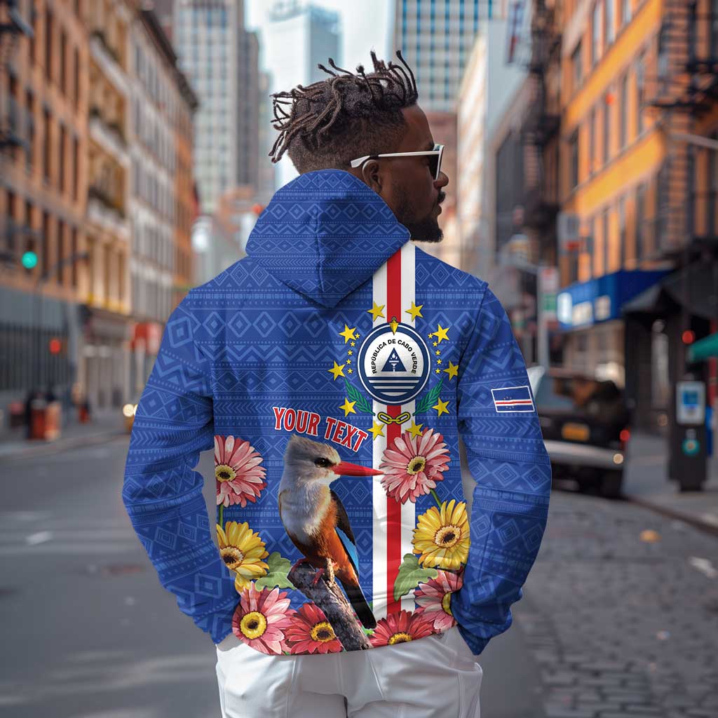 Personalised Cabo Verde Zip Hoodie Grey-Headed Kingfisher Mix Gerbera Daisy