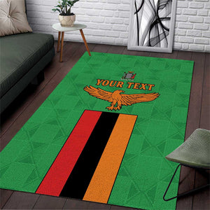 Personalised Afro Zambia Area Rug Flag Style Mix Kente Pattern