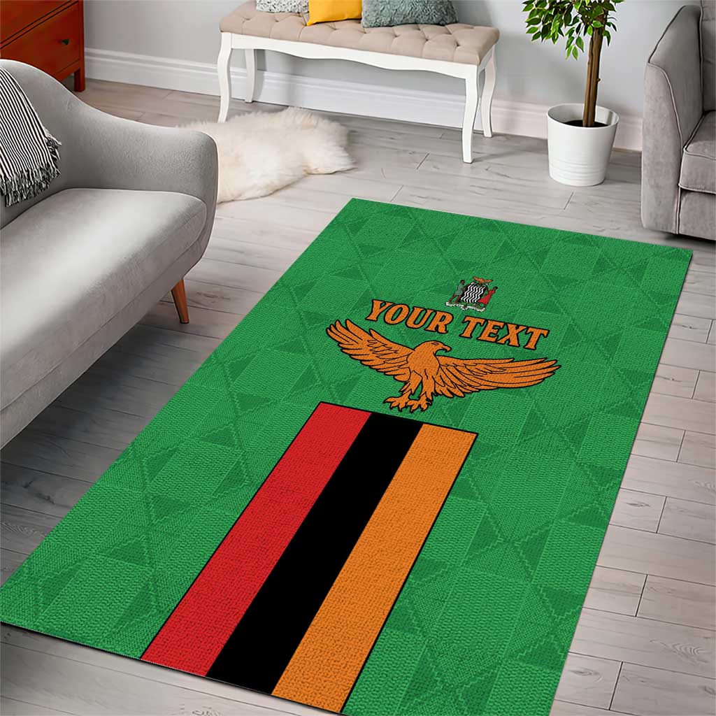Personalised Afro Zambia Area Rug Flag Style Mix Kente Pattern