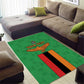 Personalised Afro Zambia Area Rug Flag Style Mix Kente Pattern