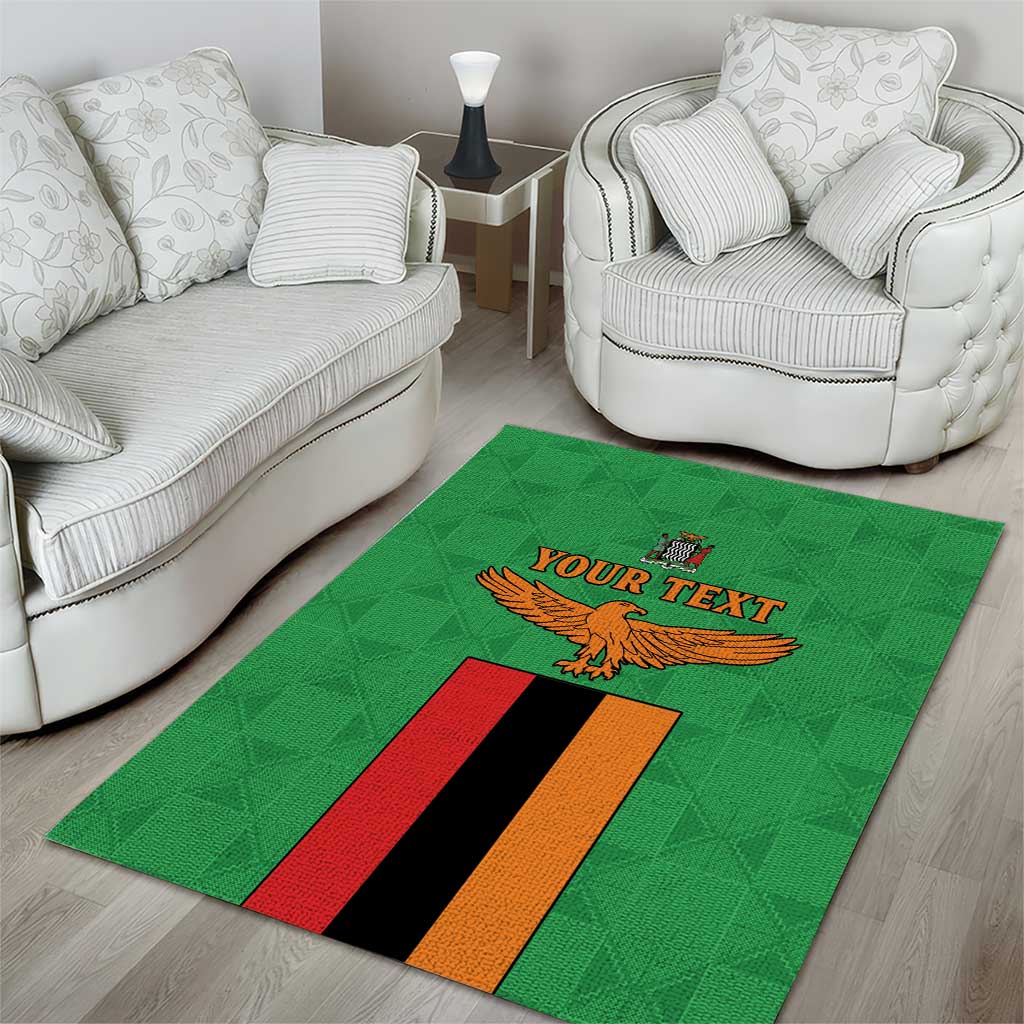 Personalised Afro Zambia Area Rug Flag Style Mix Kente Pattern