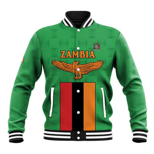 Personalised Afro Zambia Baseball Jacket Flag Style Mix Kente Pattern