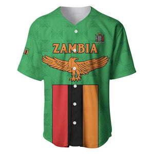 Personalised Afro Zambia Baseball Jersey Flag Style Mix Kente Pattern
