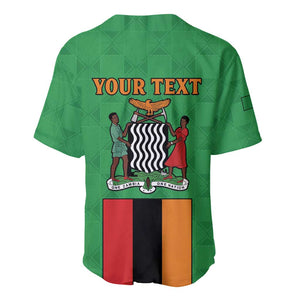 Personalised Afro Zambia Baseball Jersey Flag Style Mix Kente Pattern