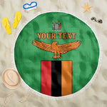 Personalised Afro Zambia Beach Blanket Flag Style Mix Kente Pattern