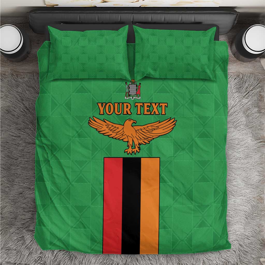 Personalised Afro Zambia Bedding Set Flag Style Mix Kente Pattern