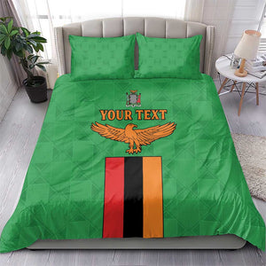 Personalised Afro Zambia Bedding Set Flag Style Mix Kente Pattern