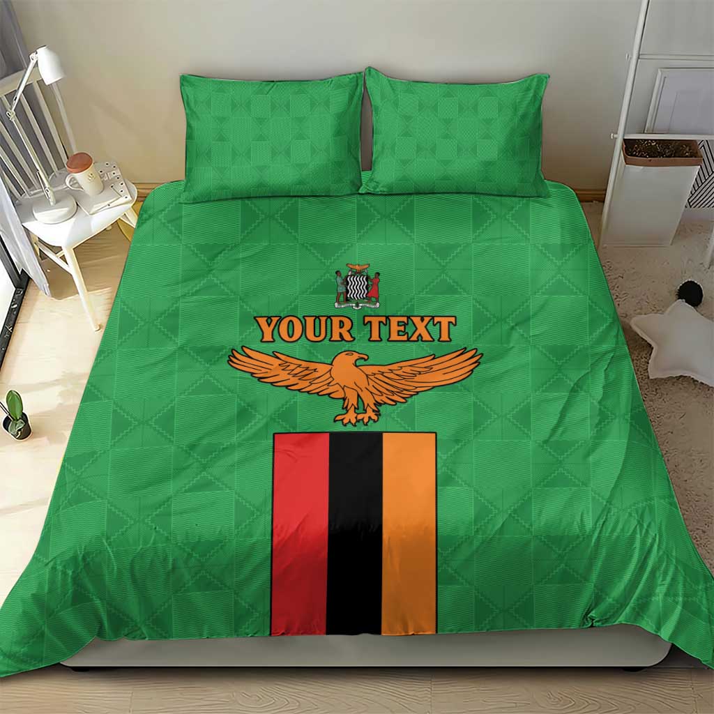 Personalised Afro Zambia Bedding Set Flag Style Mix Kente Pattern