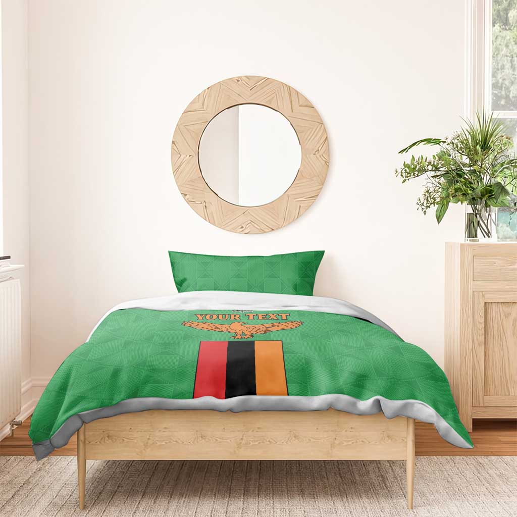 Personalised Afro Zambia Bedding Set Flag Style Mix Kente Pattern
