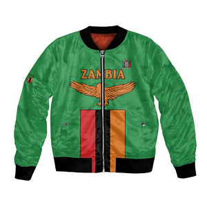 Personalised Afro Zambia Bomber Jacket Flag Style Mix Kente Pattern