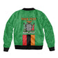 Personalised Afro Zambia Bomber Jacket Flag Style Mix Kente Pattern