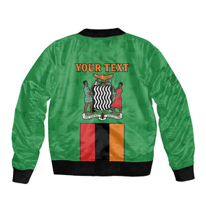 Personalised Afro Zambia Bomber Jacket Flag Style Mix Kente Pattern