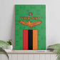 Personalised Afro Zambia Canvas Wall Art Flag Style Mix Kente Pattern