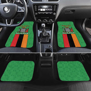 Personalised Afro Zambia Car Mats Flag Style Mix Kente Pattern