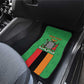 Personalised Afro Zambia Car Mats Flag Style Mix Kente Pattern
