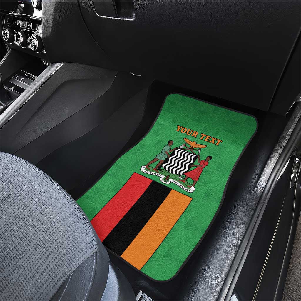 Personalised Afro Zambia Car Mats Flag Style Mix Kente Pattern