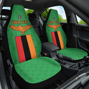 Personalised Afro Zambia Car Seat Cover Flag Style Mix Kente Pattern