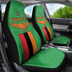 Personalised Afro Zambia Car Seat Cover Flag Style Mix Kente Pattern