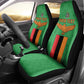 Personalised Afro Zambia Car Seat Cover Flag Style Mix Kente Pattern