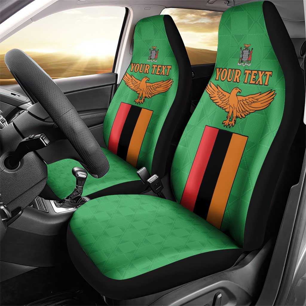 Personalised Afro Zambia Car Seat Cover Flag Style Mix Kente Pattern