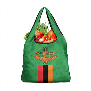 Personalised Afro Zambia Grocery Bag Flag Style Mix Kente Pattern