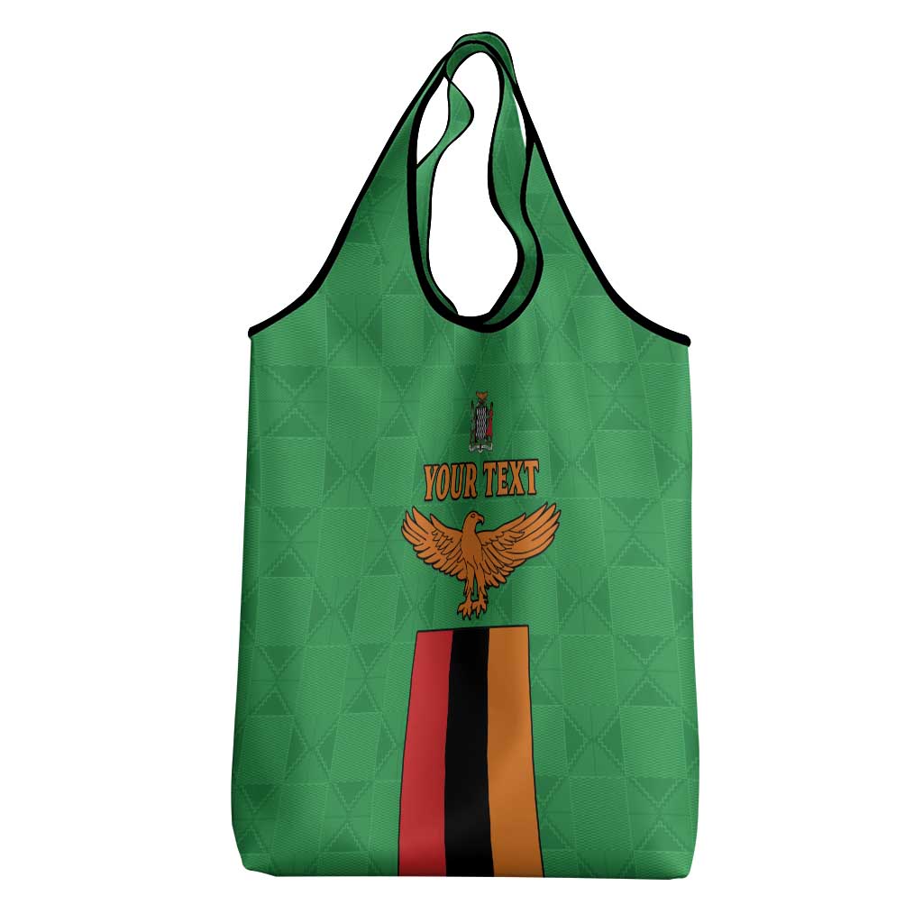 Personalised Afro Zambia Grocery Bag Flag Style Mix Kente Pattern