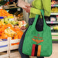 Personalised Afro Zambia Grocery Bag Flag Style Mix Kente Pattern