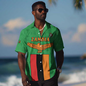Personalised Afro Zambia Hawaiian Shirt Flag Style Mix Kente Pattern