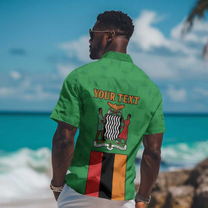 Personalised Afro Zambia Hawaiian Shirt Flag Style Mix Kente Pattern
