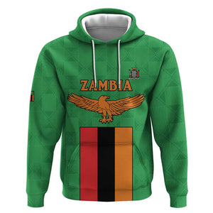 Personalised Afro Zambia Hoodie Flag Style Mix Kente Pattern